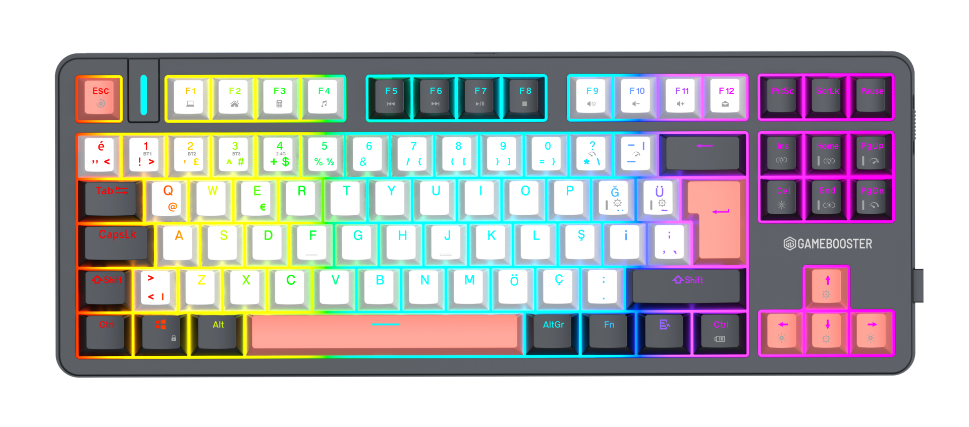 GameBooster LUNEX RGB Gasket 3 Mode Hot Swap Oil Switch PBT Keycaps Gaming Klavye