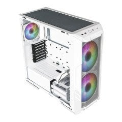 COOLER MASTER HAF 500 TG Mesh, ARGB 1x120cm, 2x200cm Fanlı Beyaz MidTower Kasa