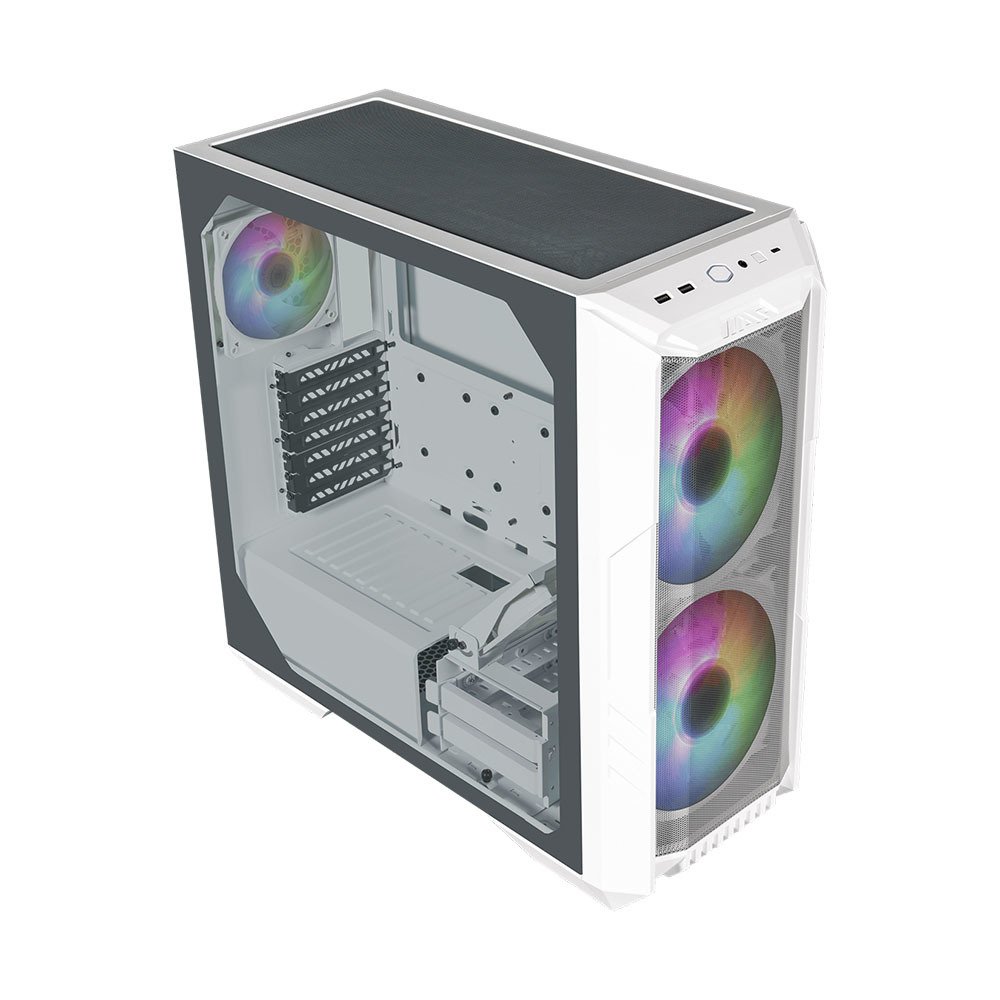 COOLER MASTER HAF 500 TG Mesh, ARGB 1x120cm, 2x200cm Fanlı Beyaz MidTower Kasa