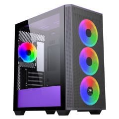 PowerBoost PB-P2252BP USB 3.0, ATX Mesh, Ring ARGB Fanlı Mor Kasa