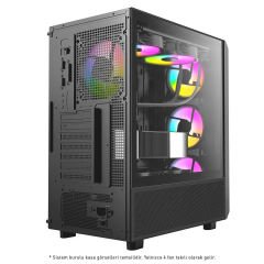 PowerBoost PB-P3602BB 850w 80+ Bronze USB 3.0 ATX Mesh ARGB Fanlı Siyah Kasa