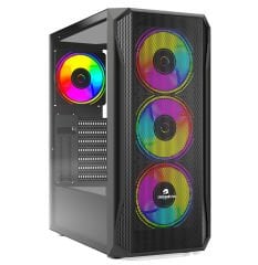 GameBooster GB-T005MB USB3.0 RGB fan Mesh Panel Siyah kasa (PSU Yok)