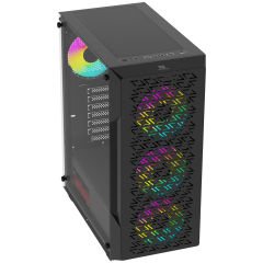 PowerBoost PB-P801AB 650w 80+ Bronze USB 3.0, ATX Mesh RGB fan Siyah Kasa