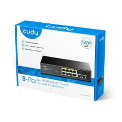 Cudy FS1010P 8 Port 10/100Mbps  2*FE Uplink VLAN&Extend Mode 250m 120W POE+ Ethernet Switch