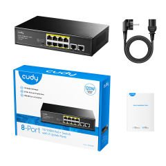 Cudy FS1010P 8 Port 10/100Mbps  2*FE Uplink VLAN&Extend Mode 250m 120W POE+ Ethernet Switch