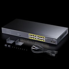 Cudy GS1020PS2 16 Port 10/100/1000Mbps 2*SFP VLAN&Extend 200W 19'' Rock-Mount POE+ Ethernet Switch