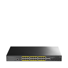 Cudy GS2028PS4-300W 24 Port GE 4*1G SFP&RJ45 Combo 19'' 1U Çelik Layer2 Yönetilebilir POE+ Switch