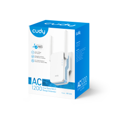 Cudy RE1200 AC1200 2.4GHz/5GHz 1200Mbps 1Port FE Wi-Fi 5 Mesh Kablosuz Wi-Fi Menzil Genişletici