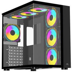 PowerBoost PB-SS02B Sea View USB 3.0, ATX 7 x RGB Fanlı Siyah Kasa