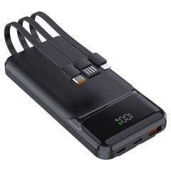 PowerBoost NIGHT 135B 10000mAh 22.5W Dahili Kablo LCD GizliLED Siyah Taşınabilir Şarj Cihazı Powerbank