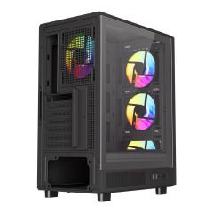 PowerBoost A700B 750W 80+ BRONZE ATX USB 3.0 Rainbow Fanlı Mesh Gaming Siyah Kasa
