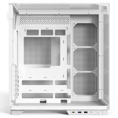 PowerBoost ECLIPSE 8*ARGB Fan Triple Temperli Cam Type-C Ahşap Mid-T Seaview ATX Gaming Beyaz Kasa