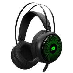 GameBooster  Rebel H12 7 Renk RGB Aydınlatmalı  Kısa Mikrofonlu Siyah oyuncu kulaklığı