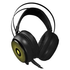 GameBooster  Rebel H12 7 Renk RGB Aydınlatmalı  Kısa Mikrofonlu Siyah oyuncu kulaklığı