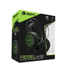 GameBooster  Rebel H12 7 Renk RGB Aydınlatmalı  Kısa Mikrofonlu Siyah oyuncu kulaklığı