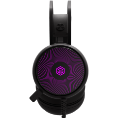 GameBooster  Rebel H12 7 Renk RGB Aydınlatmalı  Kısa Mikrofonlu Siyah oyuncu kulaklığı