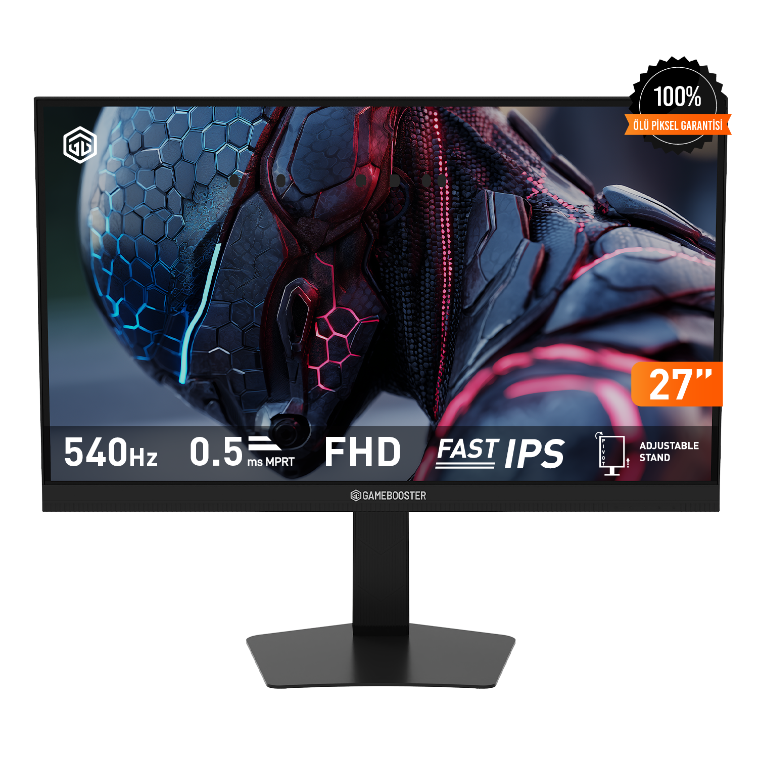 GameBooster 27F540FP 27'' 540Hz Fast IPS 0.5ms FHD F-Sync/G-Sync 2*Hoparlör RGB Pivot Flat Gaming Monitör