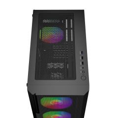GameBooster CRUX E650B 650W 80+ WHITE USB 3.0 Mesh 4*Rainbow Fanlı Mid-T E-ATX Gaming Siyah Kasa