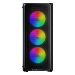 GameBooster ROUND A650B 600W USB 3.0 Mesh 4*Rainbow Fanlı Mid-T ATX Gaming Siyah Kasa