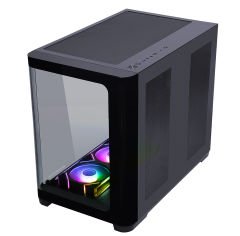 GameBooster GB-G2852B Curved Temperli Camlı Type-C 3.1 7*12cm ARGB Fan Seaview ATX Gaming Siyah Kasa
