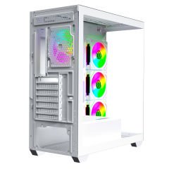 GameBooster FALCON LITE A7501W 750W 80+ BRONZE 4*ARGB Fan Mid-T ATX SeaView Gaming Beyaz Kasa