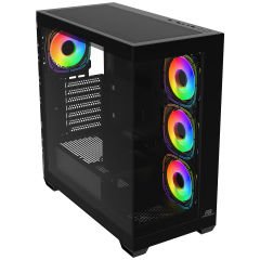 PowerBoost A7510B 750W 80+ BRONZE 4*12cm ARGB Fanlı USB 3.0 Seaview Gaming Siyah Kasa