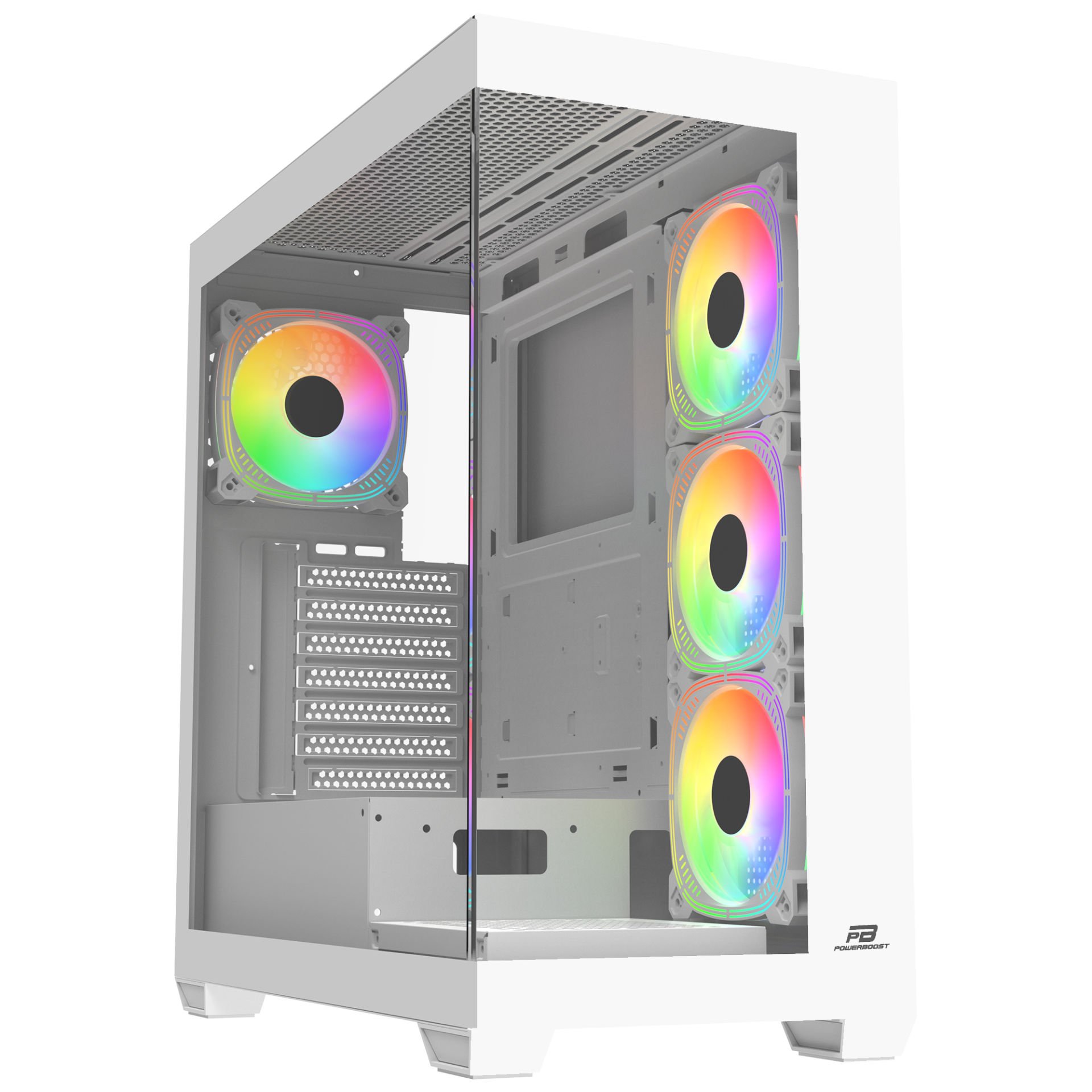 PowerBoost A7510W 750W 80+ BRONZE 4*12cm ARGB Fanlı USB 3.0 Seaview Beyaz Gaming Siyah Kasa