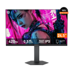 GameBooster ATLAS EF42 24.5'' 420Hz FHD Fast IPS 0.5ms 2*HDMI + 2*DP HDR400 Hoparlörlü Pivot Flat Gaming Monitör