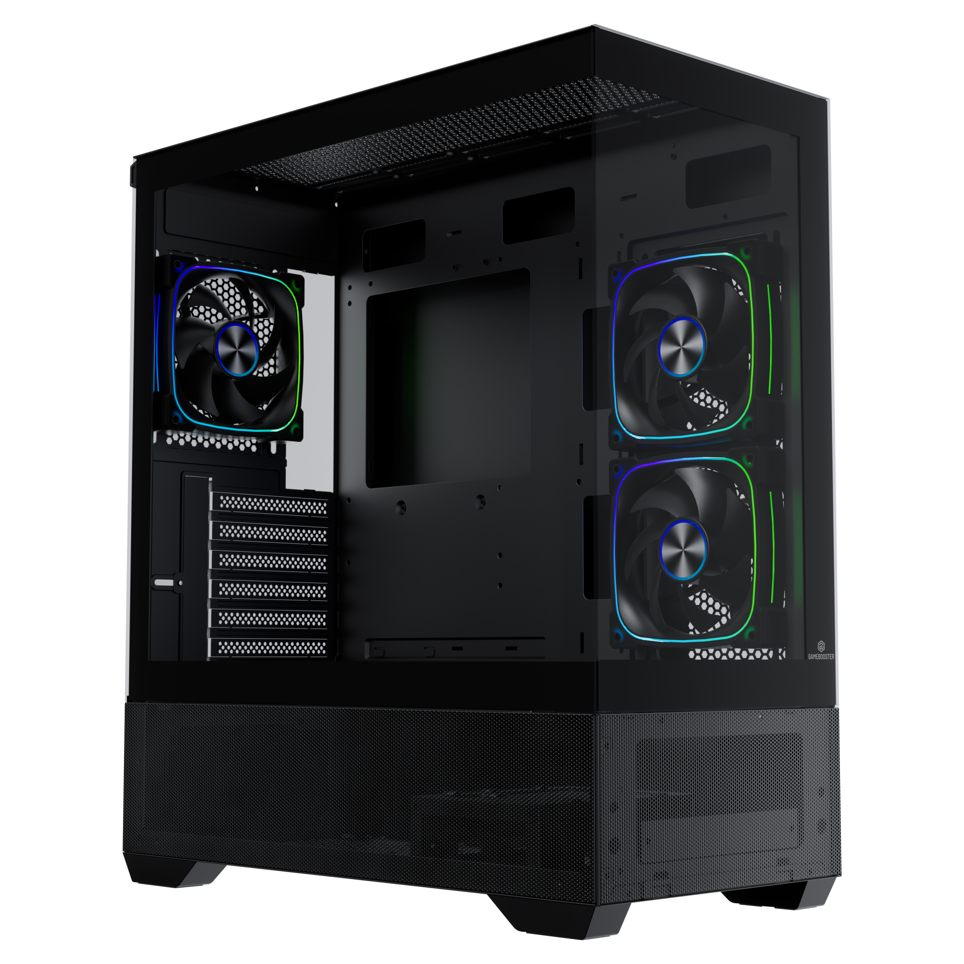 GameBooster NYVRA ALPHA 750w 80+ Bronze ATX APFC 3.1 PCI-E 5.1 3*ARGB PWM Fan ATX Mid-Tower SeaView Gaming Siyah Kasa
