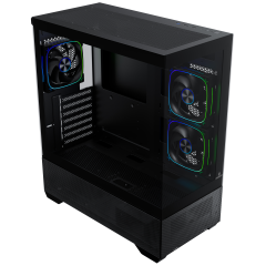 GameBooster NYVRA ALPHA 750w 80+ Bronze ATX APFC 3.1 PCI-E 5.1 3*ARGB PWM Fan ATX Mid-Tower SeaView Gaming Siyah Kasa