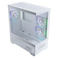 GameBooster NYVRA ALPHA 750w 80+ Bronze ATX APFC 3.1 PCI-E 5.1 3*ARGB PWM Fan ATX Mid-Tower SeaView Gaming Beyaz Kasa
