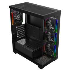 GameBooster NYVRA FALCON 750w 80+ Bronze ATX APFC 3.1 PCI-E 5.1 4*ARGB PWM Fan ATX Tower SeaView Gaming Siyah Kasa