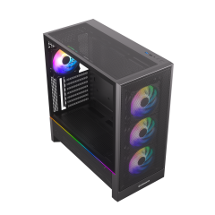 GameBooster MYSTRAL 750w 80+ Bronze APFC 3.1 PCI-E 5.1 4*ARGB PWM E-ATX ARGB Şerit Mesh Gaming Kasa