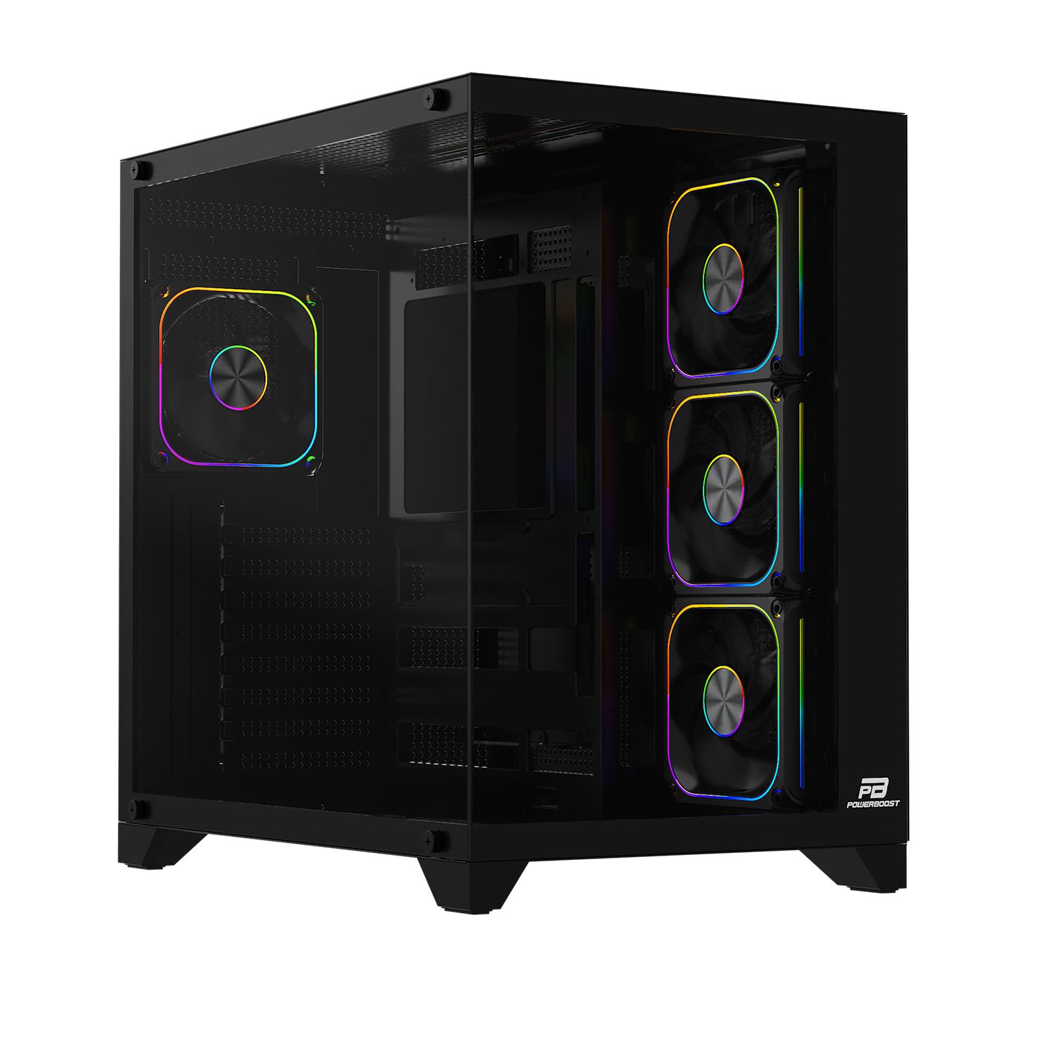 PowerBoost PB-C9025B 750w 80+ Bronze APFC ATX 3.1 PCI-E 5.1 4*ARGB PWM SeaView Gaming Siyah Kasa