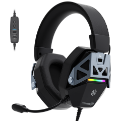Gamebooster Forge RGB Virtual 7.1 Surround ENC Siyah Gaming Kulaklık