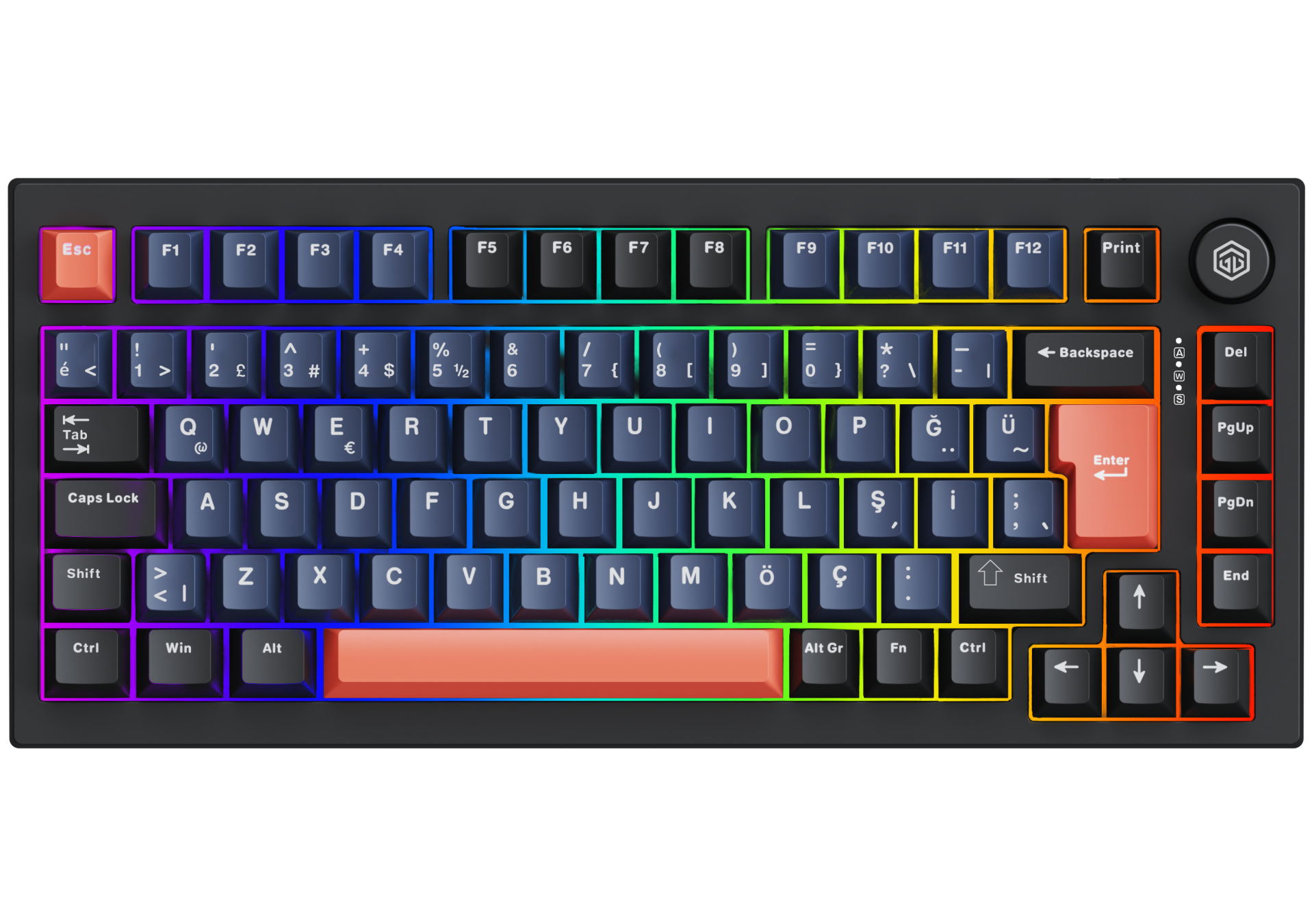 GameBooster RAPID HE 8K Gateron Manyetik Switch RGB Waterproof* TKL Hot Swap Kablolu Gaming Klavye