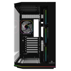 GameBooster NYVRA SYNC EDGE 4*ARGB PWM ARGB Şerit SeaView Siyah Gaming Kasa (PSU YOK)