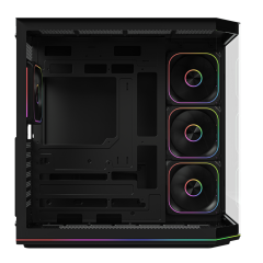 GameBooster NYVRA SYNC EDGE 4*ARGB PWM ARGB Şerit SeaView Siyah Gaming Kasa (PSU YOK)