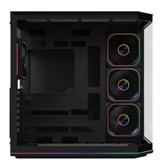 GameBooster NYVRA SYNC EDGE 4*ARGB PWM ARGB Şerit SeaView Siyah Gaming Kasa (PSU YOK)