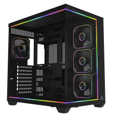 GameBooster NYVRA SYNC CORE 4*ARGB PWM ARGB Şerit SeaView Siyah Gaming Kasa (PSU YOK)