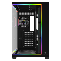 GameBooster NYVRA SYNC CORE 4*ARGB PWM ARGB Şerit SeaView Siyah Gaming Kasa (PSU YOK)