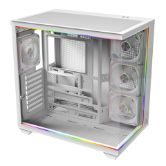 GameBooster NYVRA SYNC CORE 4*ARGB PWM ARGB Şerit SeaView Beyaz Gaming Kasa (PSU YOK)