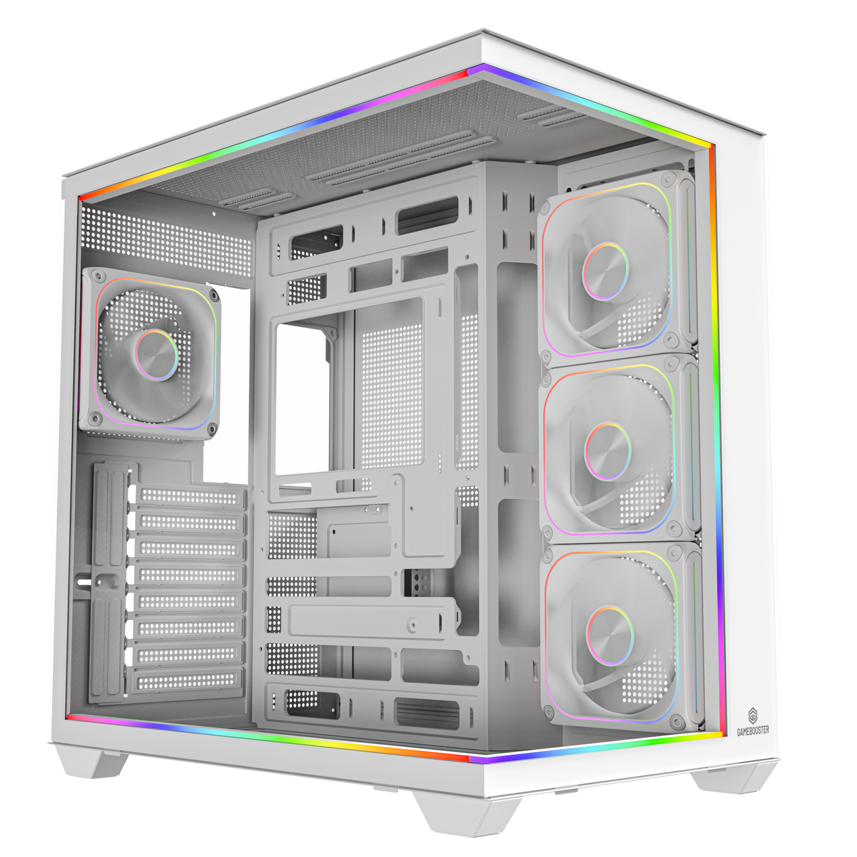 GameBooster NYVRA SYNC CORE 4*ARGB PWM ARGB Şerit SeaView Beyaz Gaming Kasa (PSU YOK)