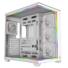 GameBooster NYVRA SYNC CORE 4*ARGB PWM ARGB Şerit SeaView Beyaz Gaming Kasa (PSU YOK)