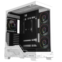GameBooster NYVRA ULTRA Type-C 4*ARGB PWM Fan ATX Tower SeaView Siyah&Beyaz Gaming Kasa (No PSU)