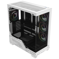 GameBooster NYVRA ULTRA Type-C 4*ARGB PWM Fan ATX Tower SeaView Siyah&Beyaz Gaming Kasa (No PSU)