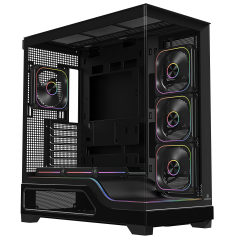 GameBooster NYVRA SYNC ELITE Type-C 6*ARGB PWM Fan ATX Tower ARGB Şerit SeaView Siyah Gaming (NO PSU