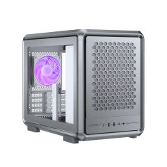 Cooler Master MasterFrame 400 ARGB TG 1x120 Micro ATX Alüminyum Gri Mini Tower Kasa